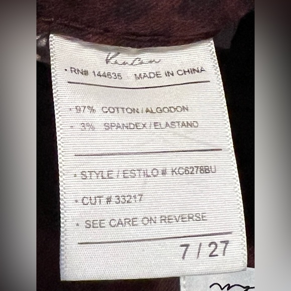 KanCan Victoria Mid-Rise Button Fly Jeans | Burgundy | Size 7 / 27 - Picture 11 of 16